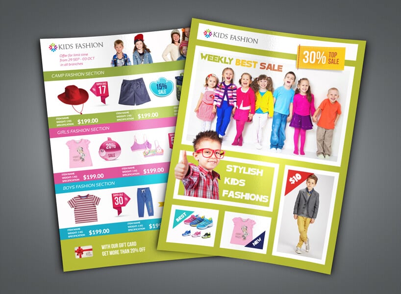 Kids Fashion Products Catalog Flyer Template