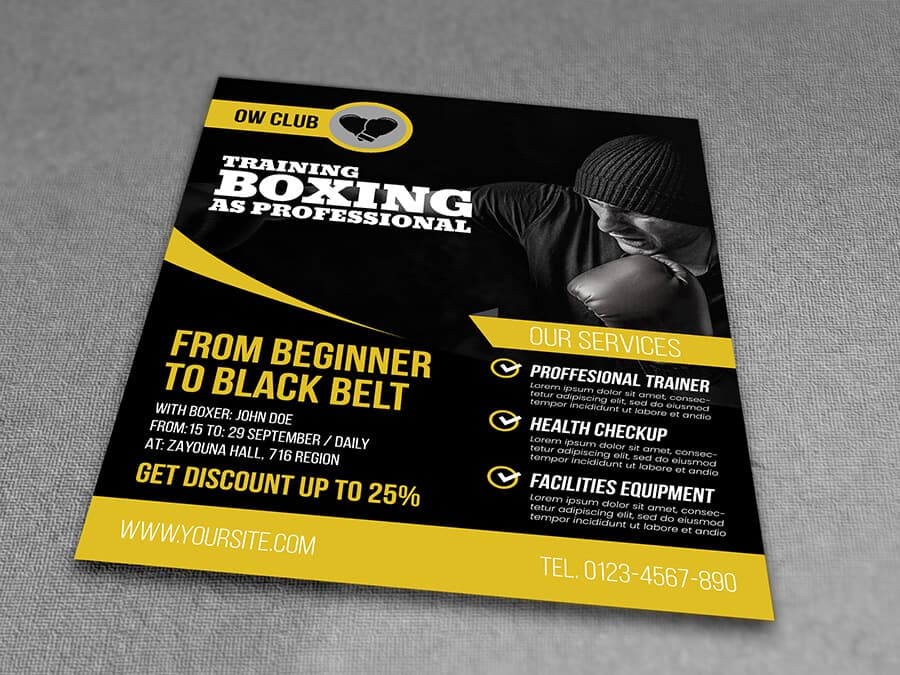 Boxing Training Flyer Template