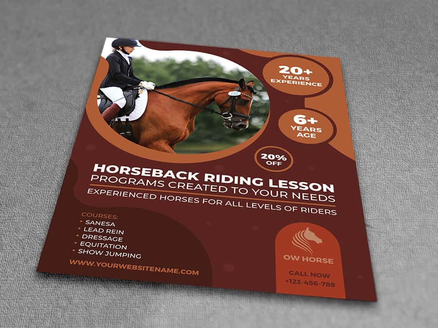 Horseback Riding Training Flyer Template