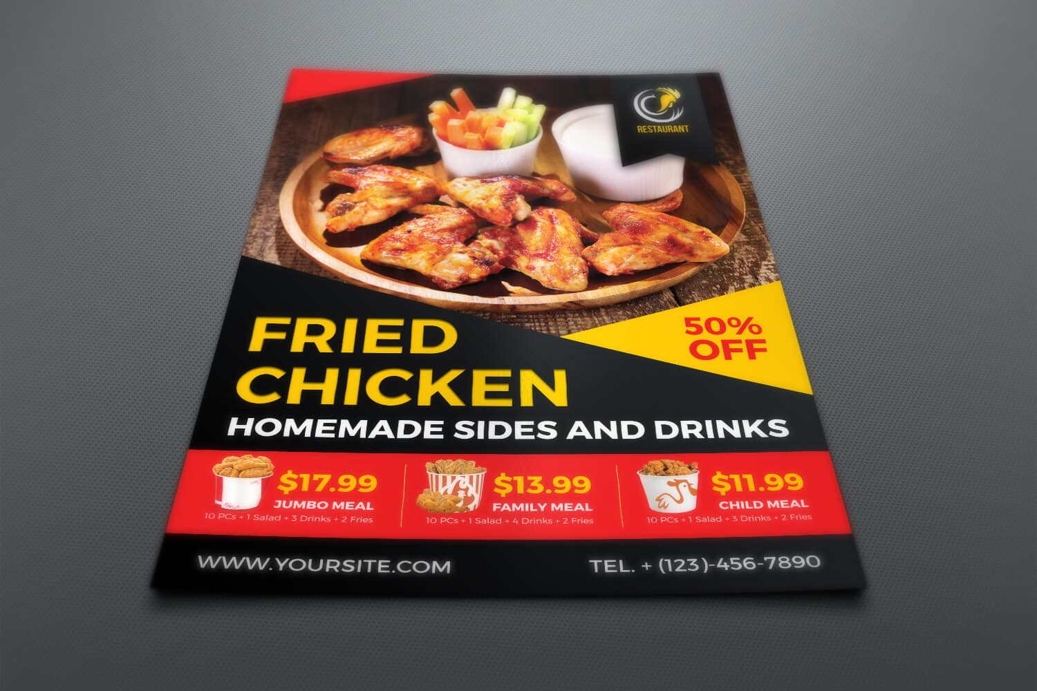 Fried Chicken Restaurant Flyer Template