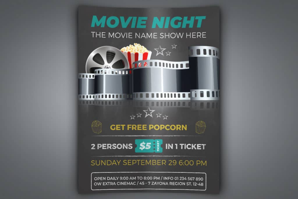 Movie Night Movie Time Flyer Template | Worth to Buy | Worth to Buy