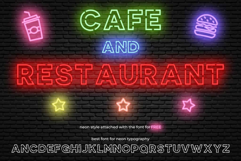 Neon Style Font Worth To Buy Worth To Buy