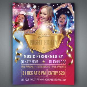 Golden Party Flyer Template