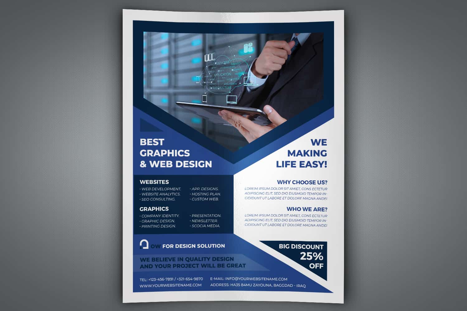 Graphics and Web Design Flyer Template Throughout Designs For Flyers Template