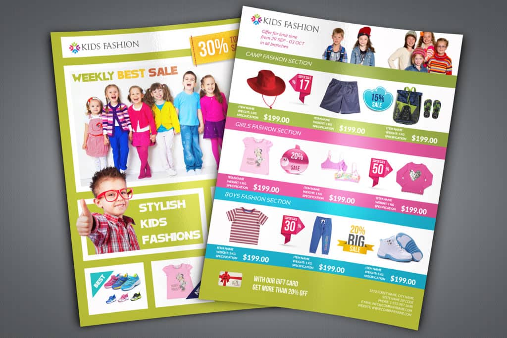 Kids Fashion Catalog Flyer Template Worth to Buy