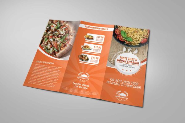 Restaurant Food Menu Tri-Fold Brochure