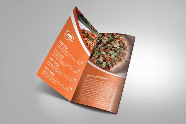 Restaurant Food Menu Tri-Fold Brochure