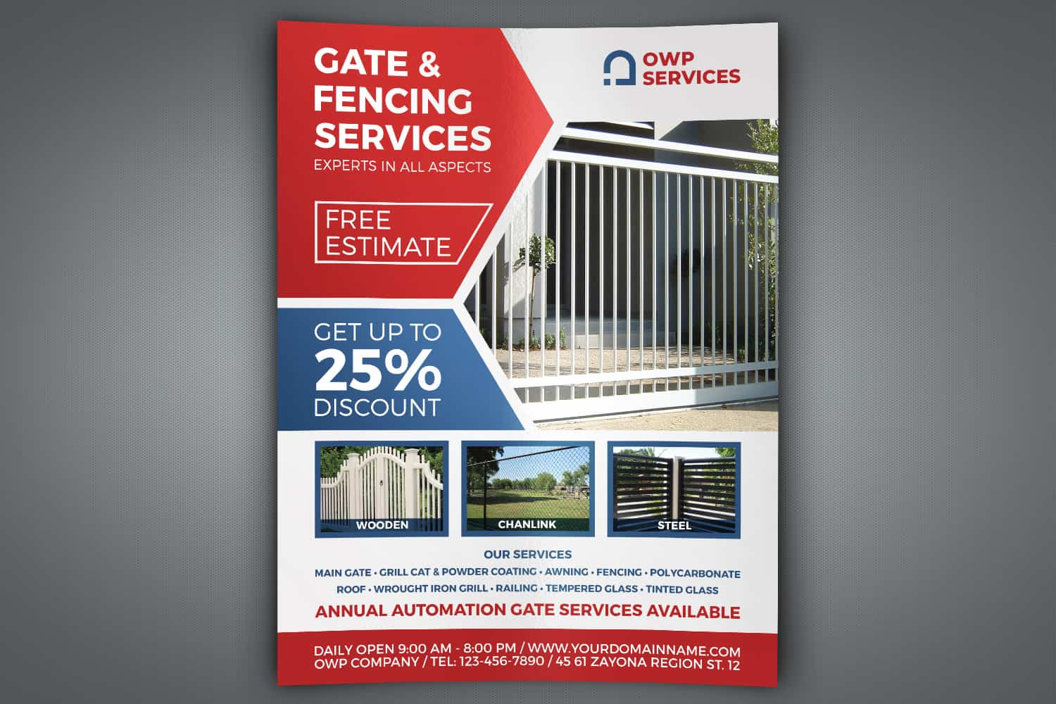 Fence and Gates Services Flyer Template