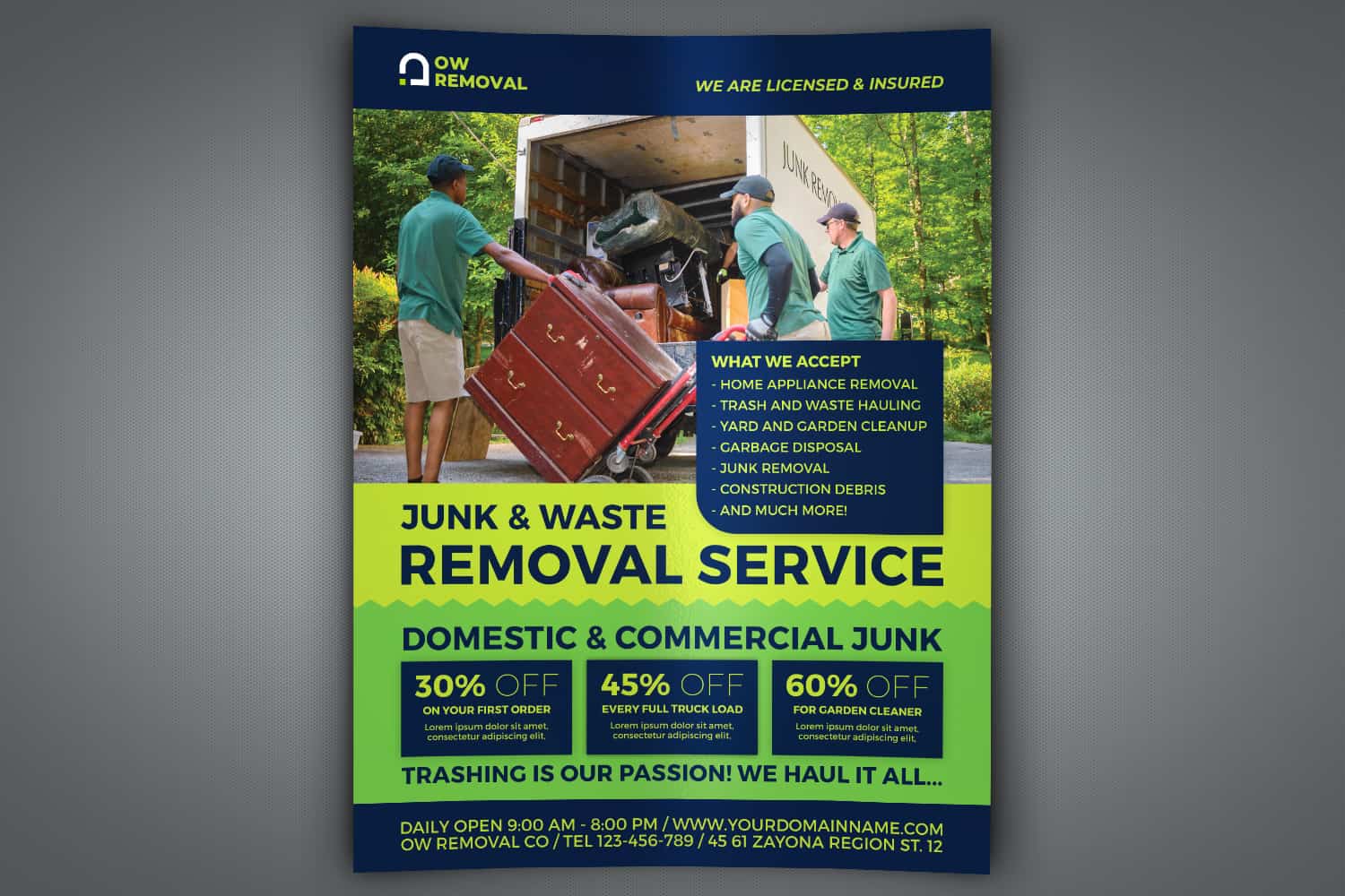 Junk Removal Services Flyer Template | Worth to Buy