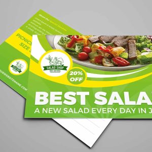 Salad Restaurant Postcard Template