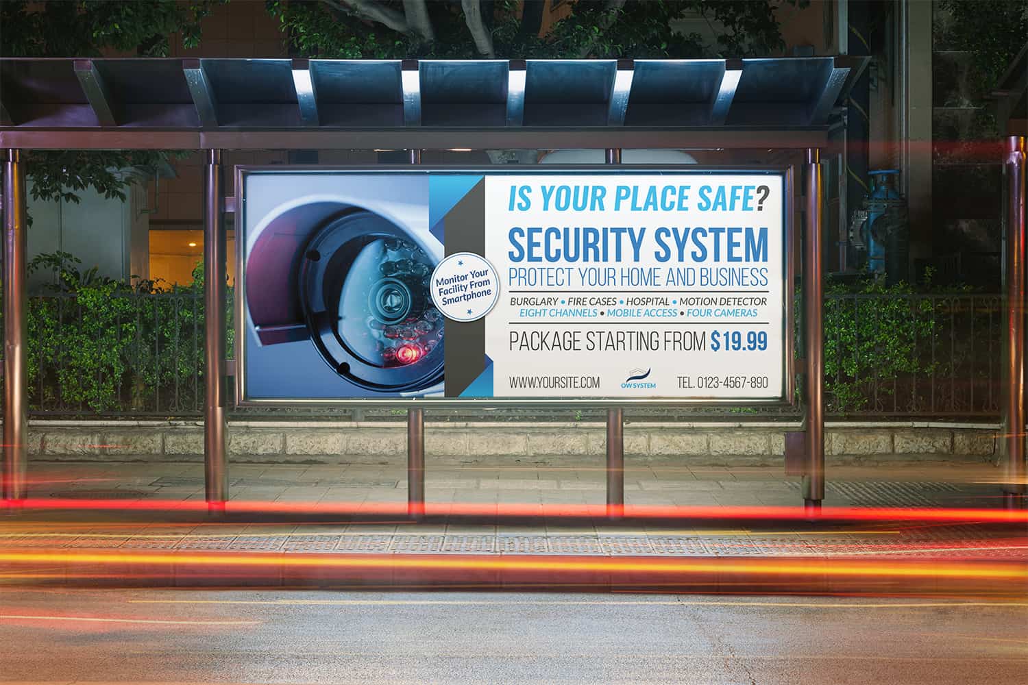 Security System Billboard Template