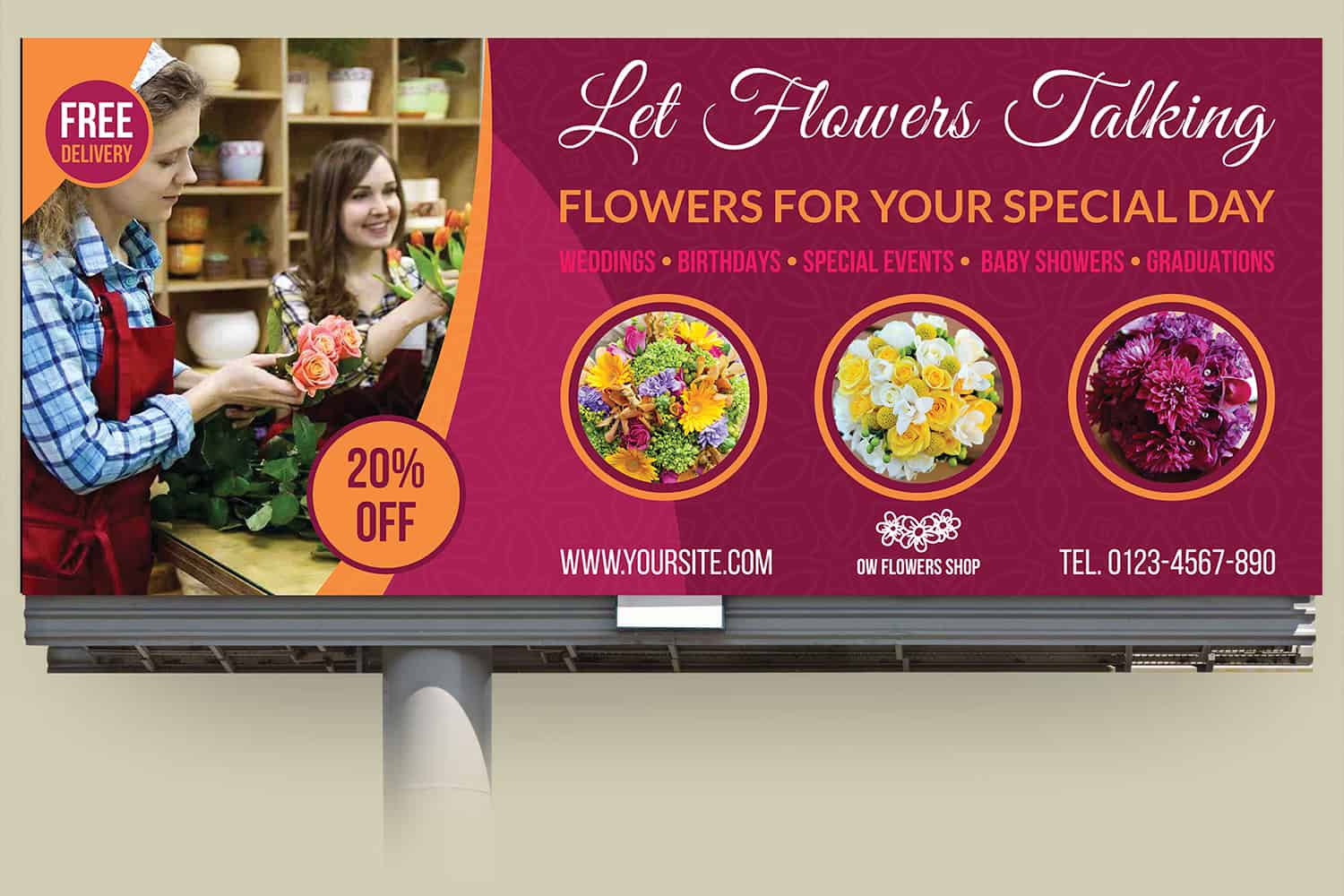 Flower Shop Billboard Template