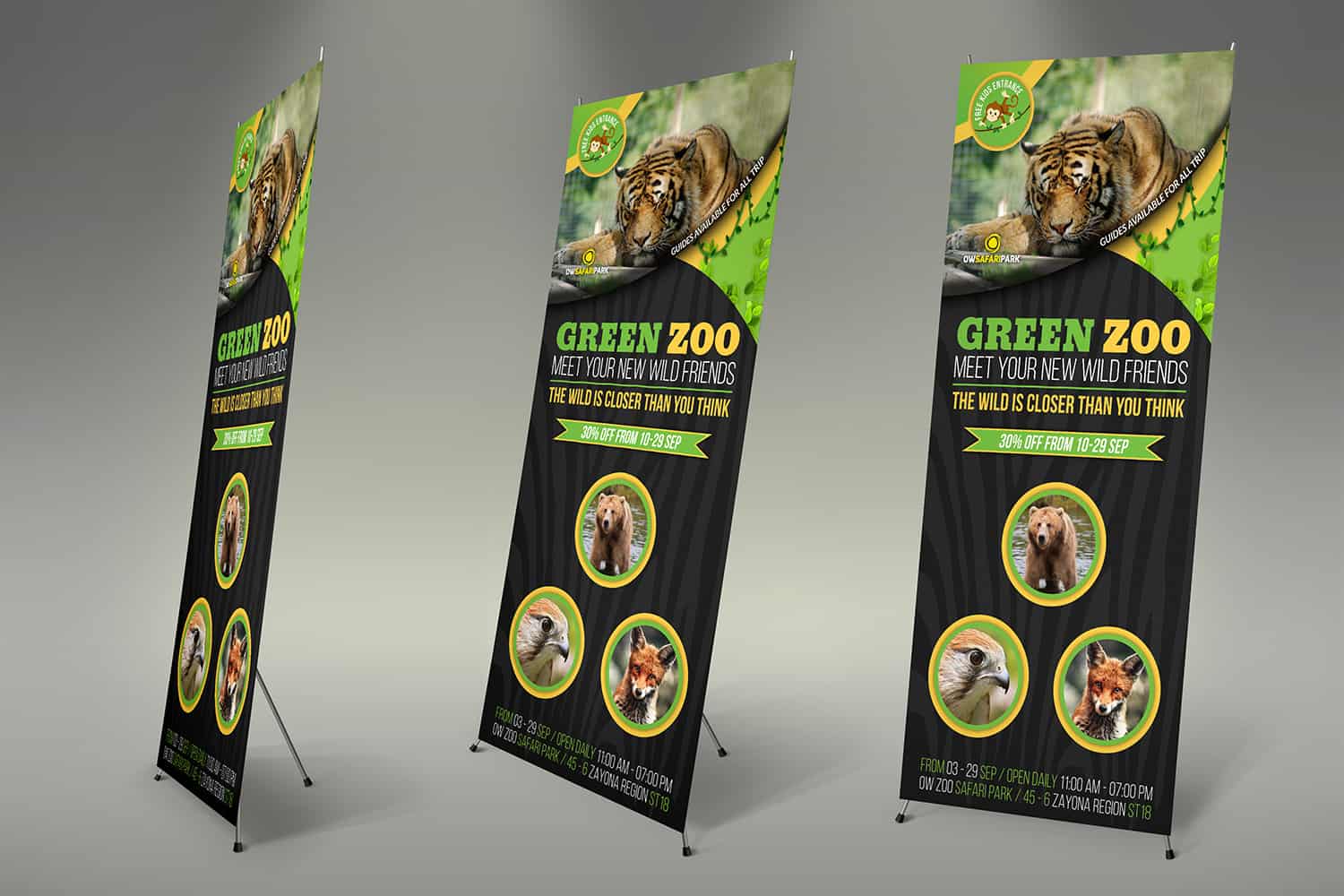 Zoo Signage Banner Roll Up Template