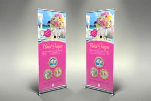 Floral Designs Signage Roll Up Banner Template | Worth to Buy