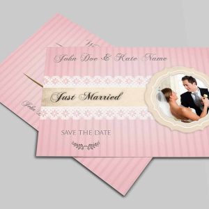 Wedding Invitation Postcard Template