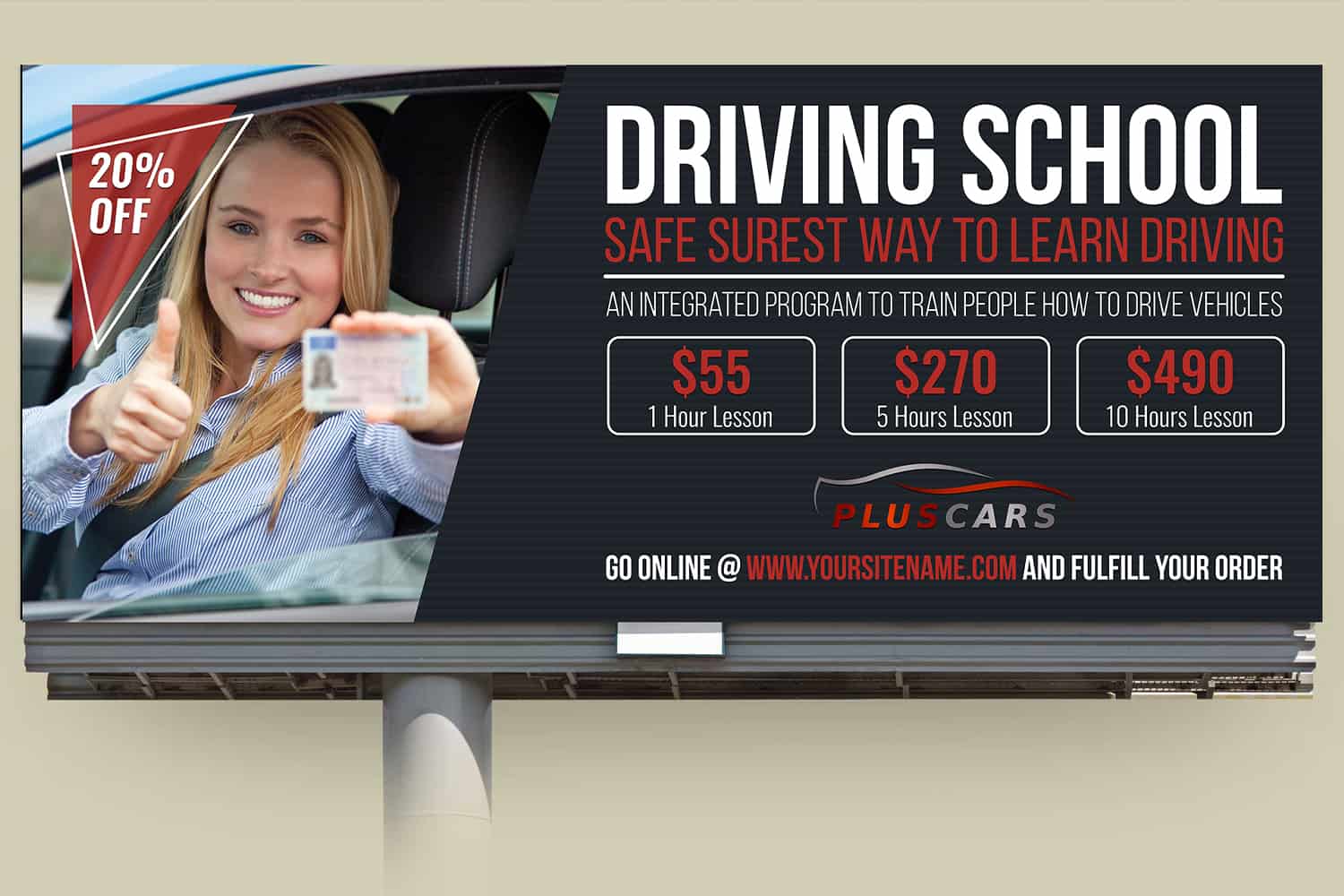 Driving School Billboard Template