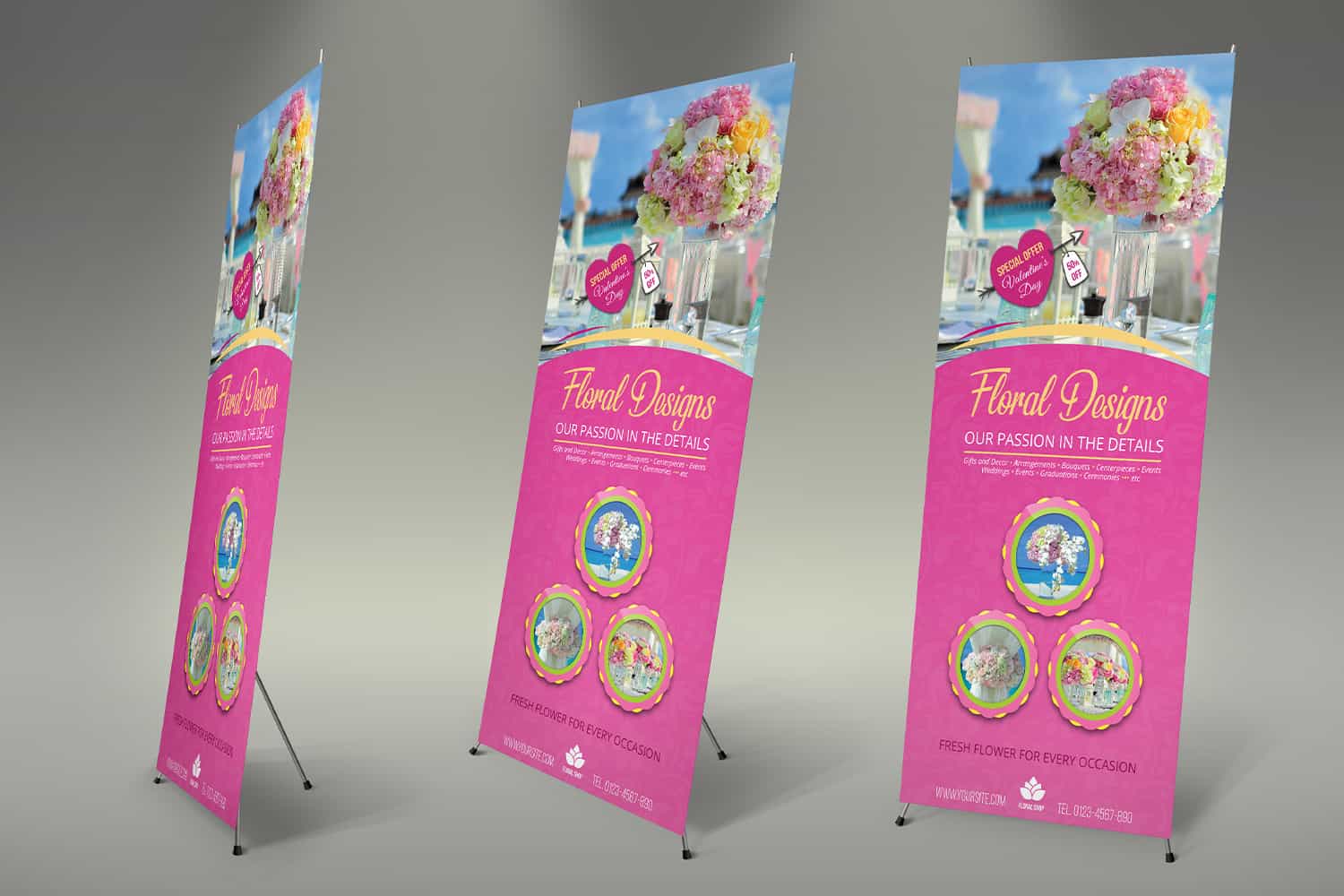Floral Designs Signage Roll Up Banner Template