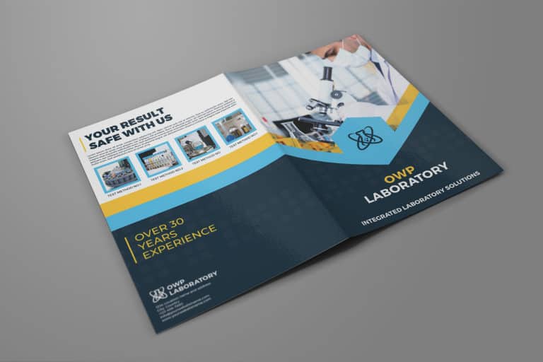 Medical Laboratory Bi-Fold Brochure Template | Worth to Buy