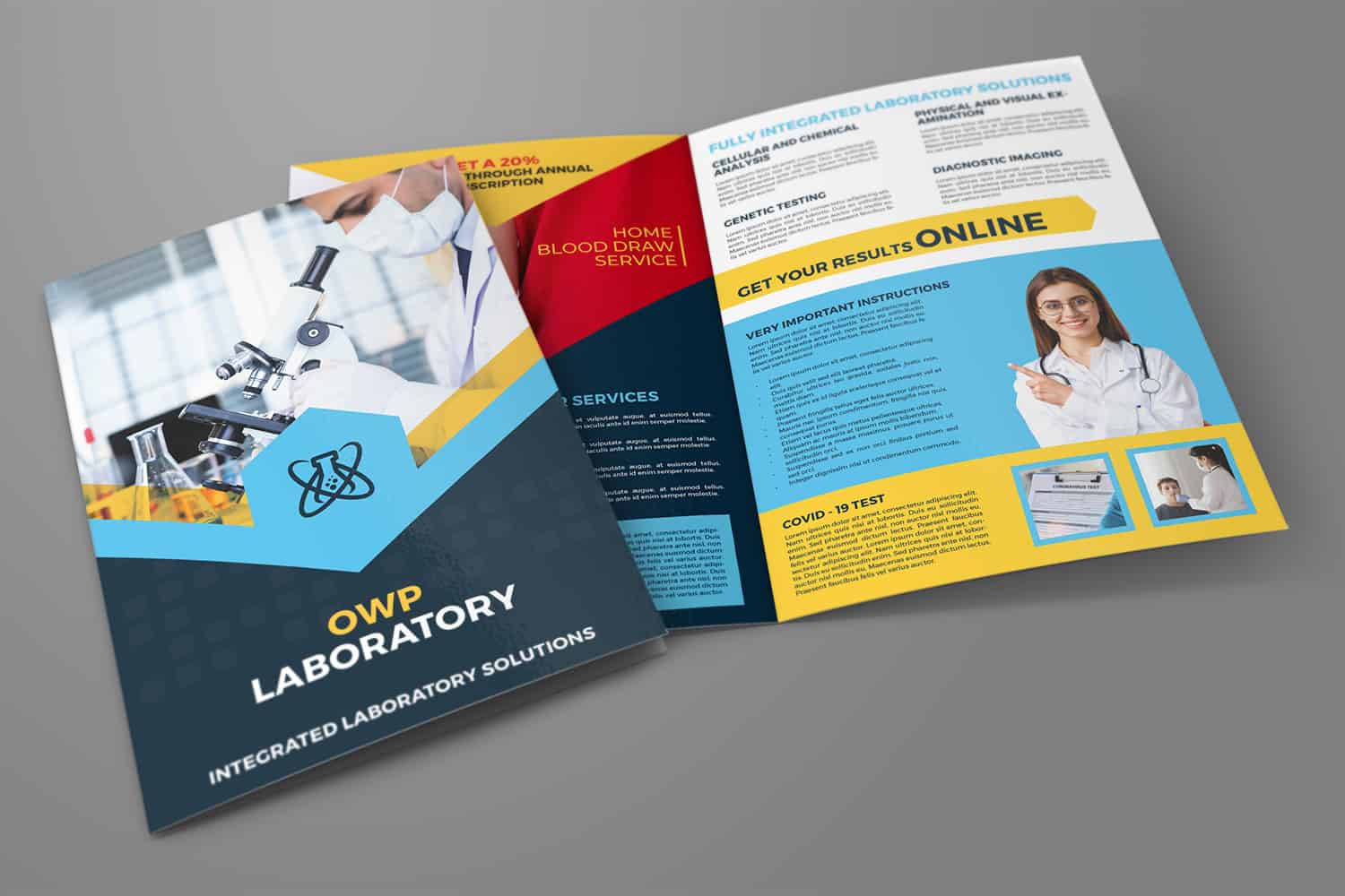 Medical Laboratory Bi-Fold Brochure Template