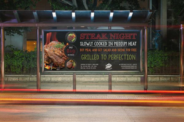 Grill Steak Billboard Template